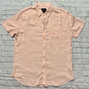 Rails Pink Fairfax L Short Sleeve 100% Cotton Button-Up Shirt